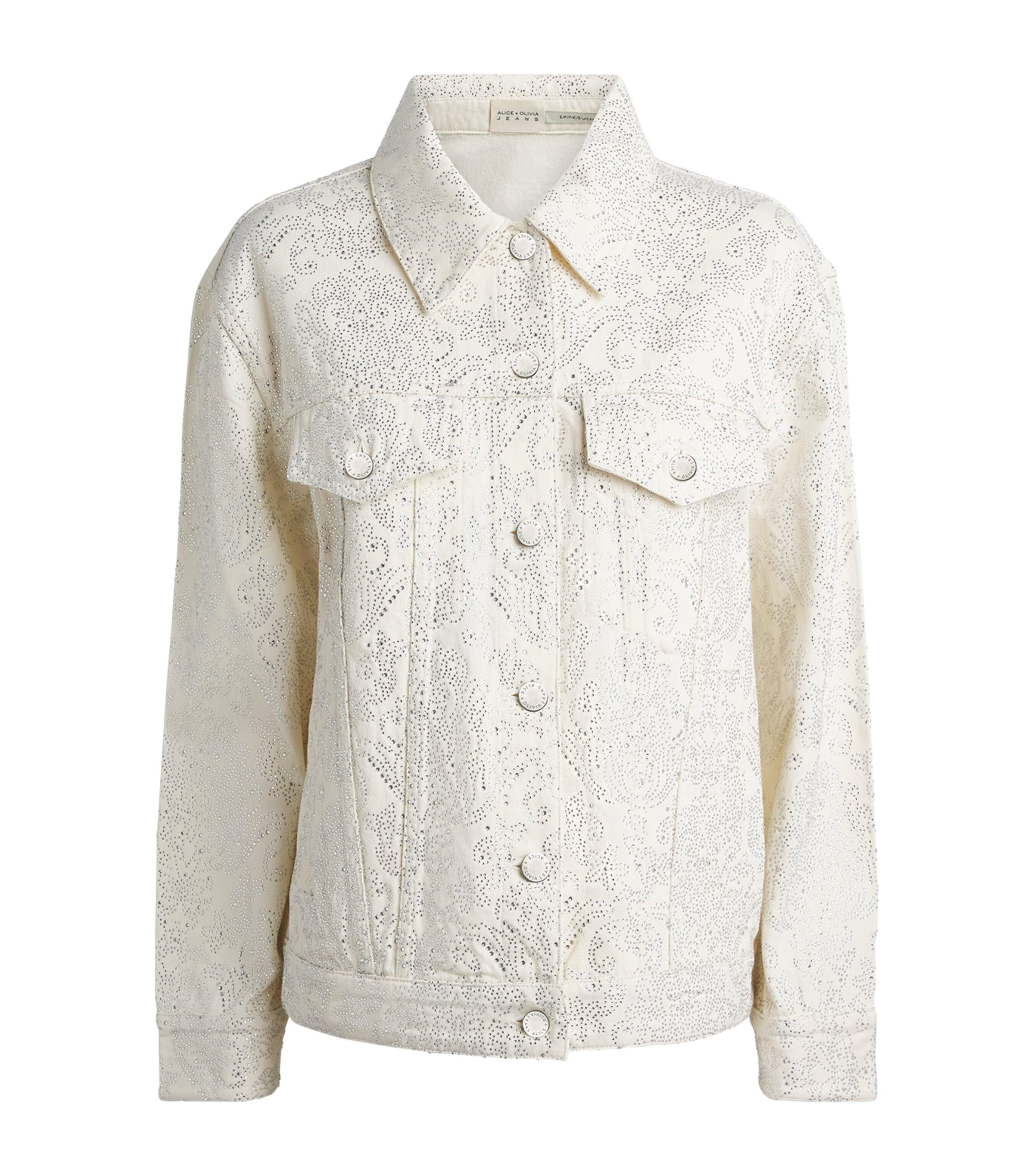 Alice+Olivia Embellished Jeff Denim Jacket by ALICE+OLIVIA