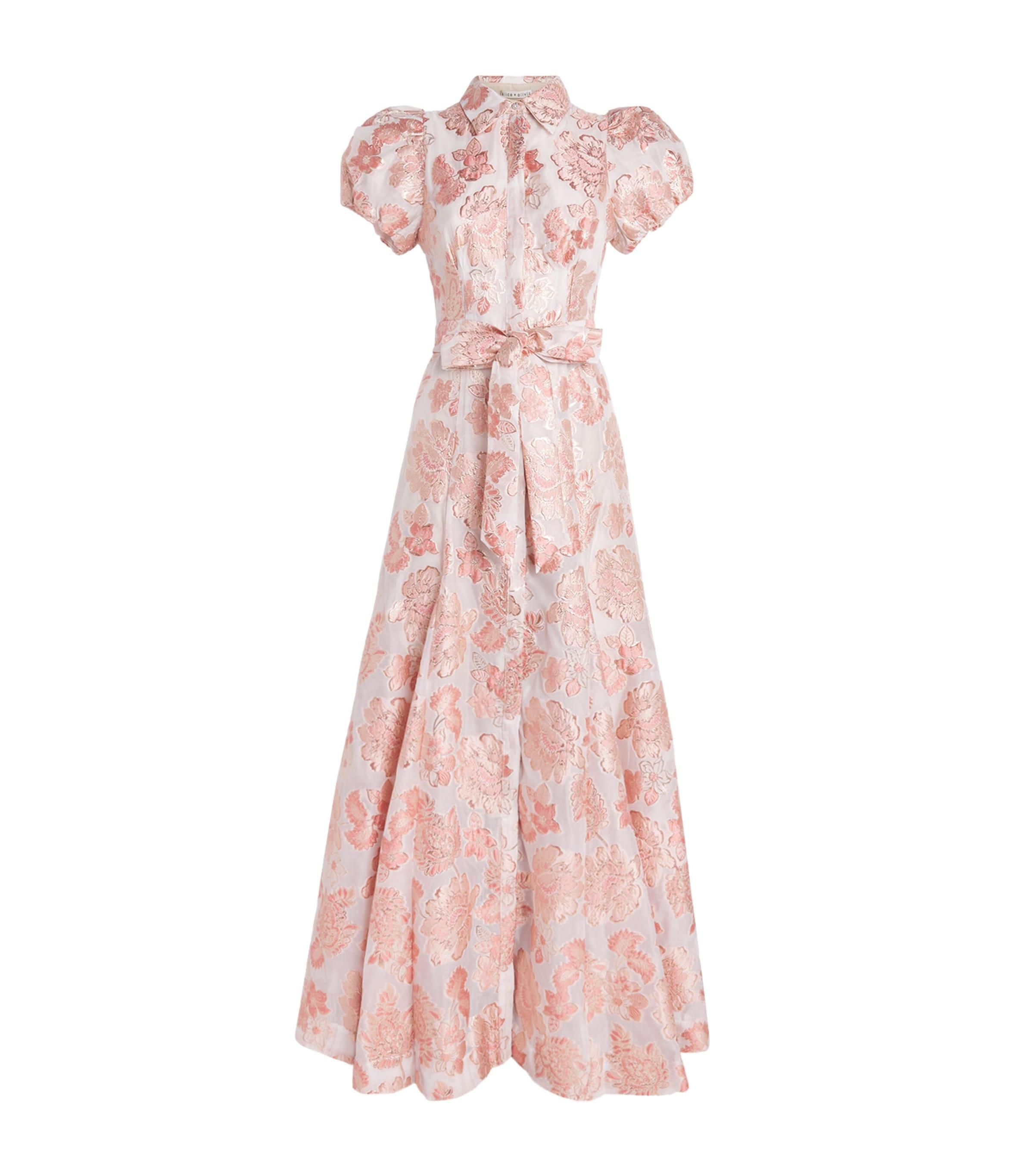 Alice+Olivia Floral Jacquard Henrietta Maxi Dress by ALICE+OLIVIA