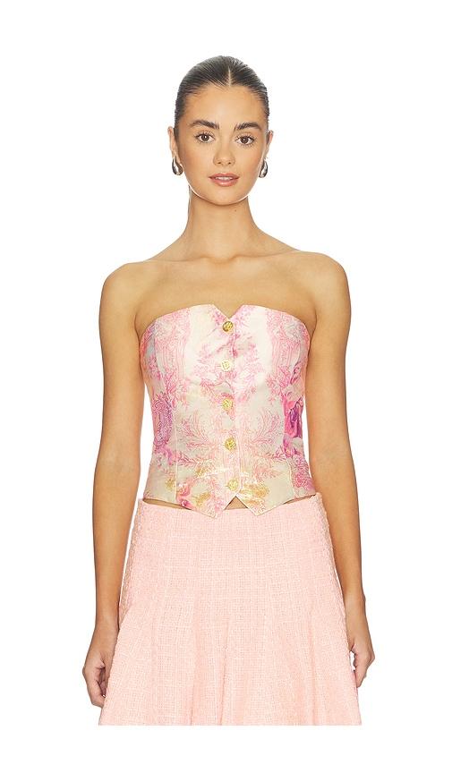 Alice + Olivia Kelcey Strapless Vest in Rose by ALICE+OLIVIA