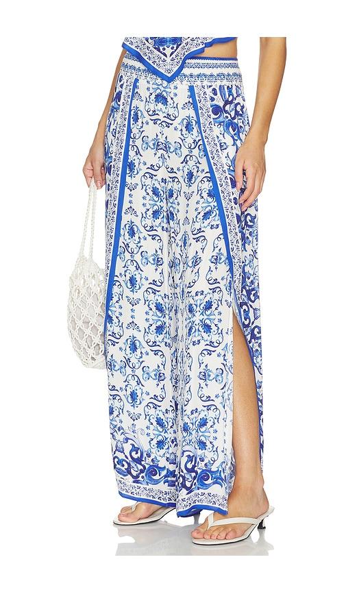 Alice + Olivia Larissa Pant in Blue by ALICE+OLIVIA