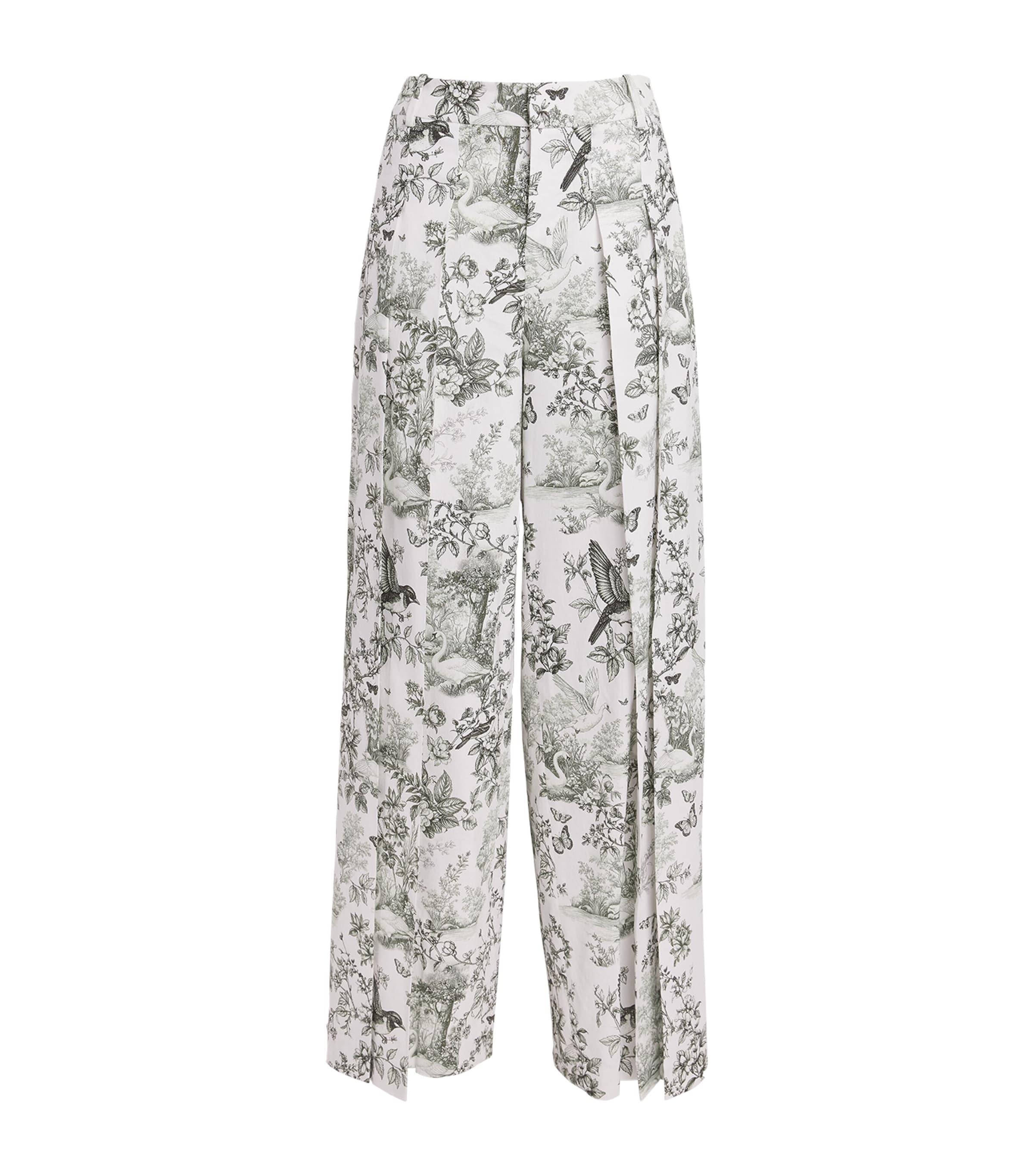 Alice+Olivia Linen-Blend Printed Blaire Trousers by ALICE+OLIVIA