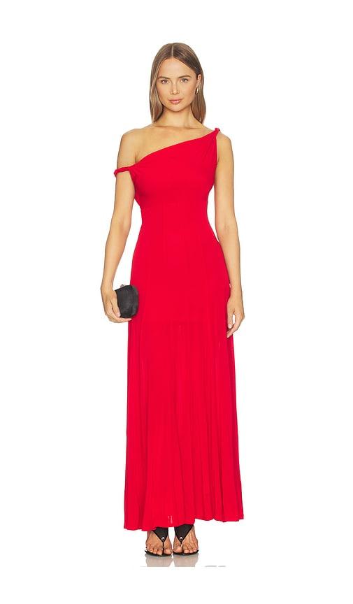 Alice + Olivia Noelia Twist Strap Paneled Maxi Dress in Red by ALICE+OLIVIA