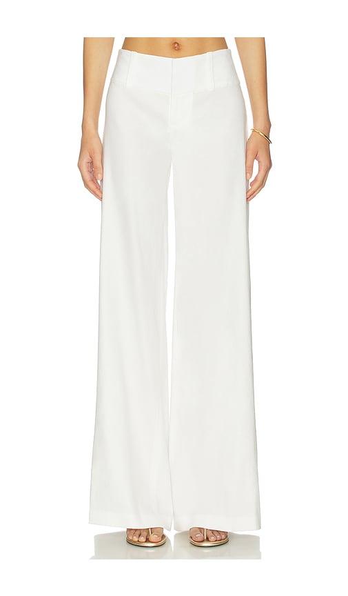 Alice + Olivia Olivia Wide Leg Cuffed Pant in White by ALICE+OLIVIA