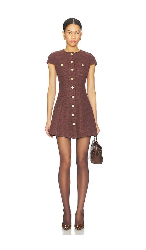 Alice + Olivia Shiloh Mini Dress in Chocolate by ALICE+OLIVIA