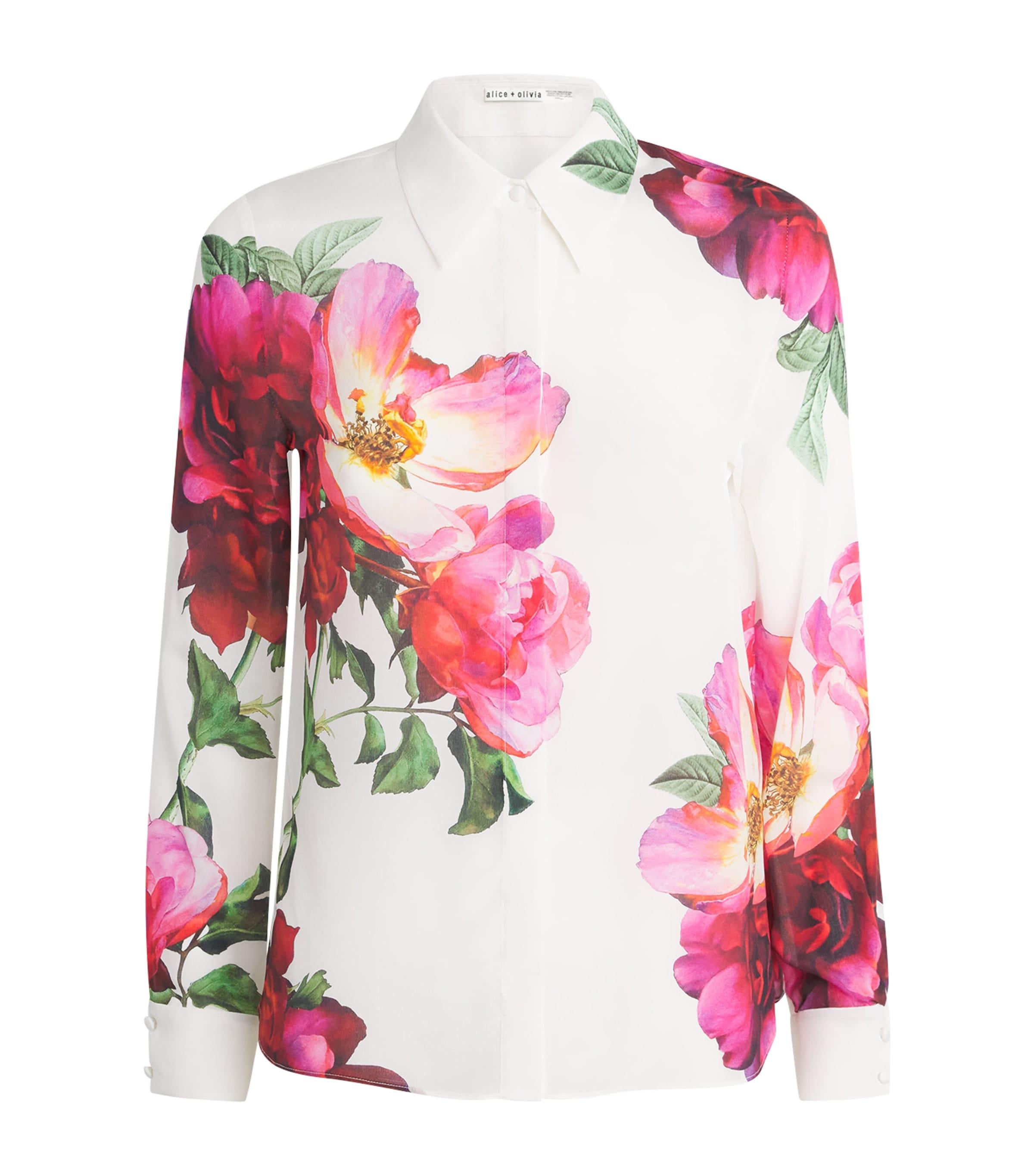 Alice+Olivia Silk Floral Willa Blouse by ALICE+OLIVIA
