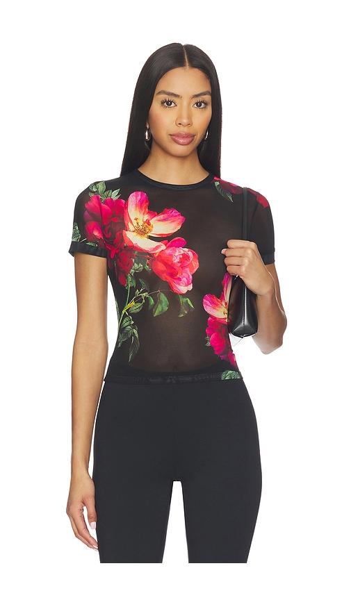 Alice + Olivia Tess Crew Neck Tee in Black by ALICE+OLIVIA
