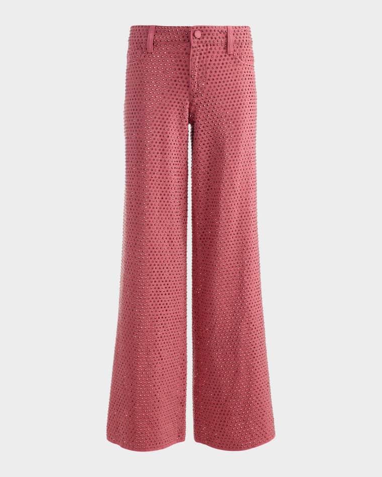 Amazing Embellished Wide-Leg Jeans by ALICE+OLIVIA