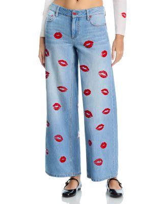 Amazing Low Rise Baggy Jeans in Denver Bright Blue by ALICE+OLIVIA