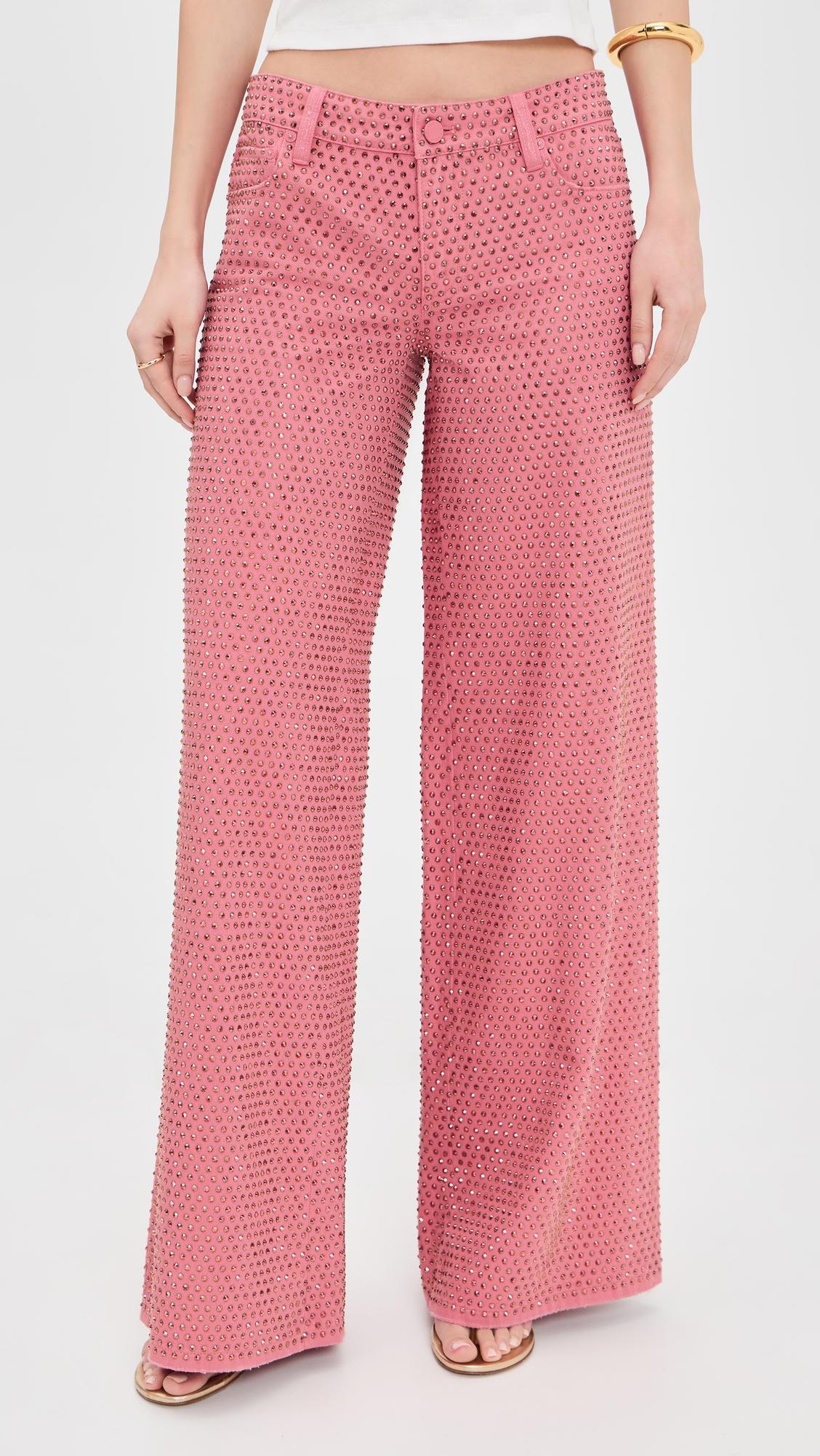 Amazing Low Rise Embellished Baggy Jeans by ALICE+OLIVIA