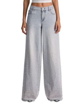 Amazing Mid Rise Embellished Jeans in Rock Star Blue by ALICE+OLIVIA