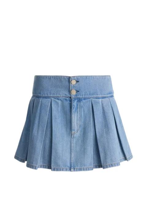 Amy pleated denim mini skirt by ALICE+OLIVIA