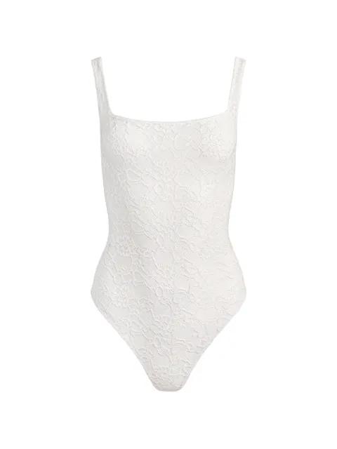 Annika lace square-neck bodysuit by ALICE+OLIVIA