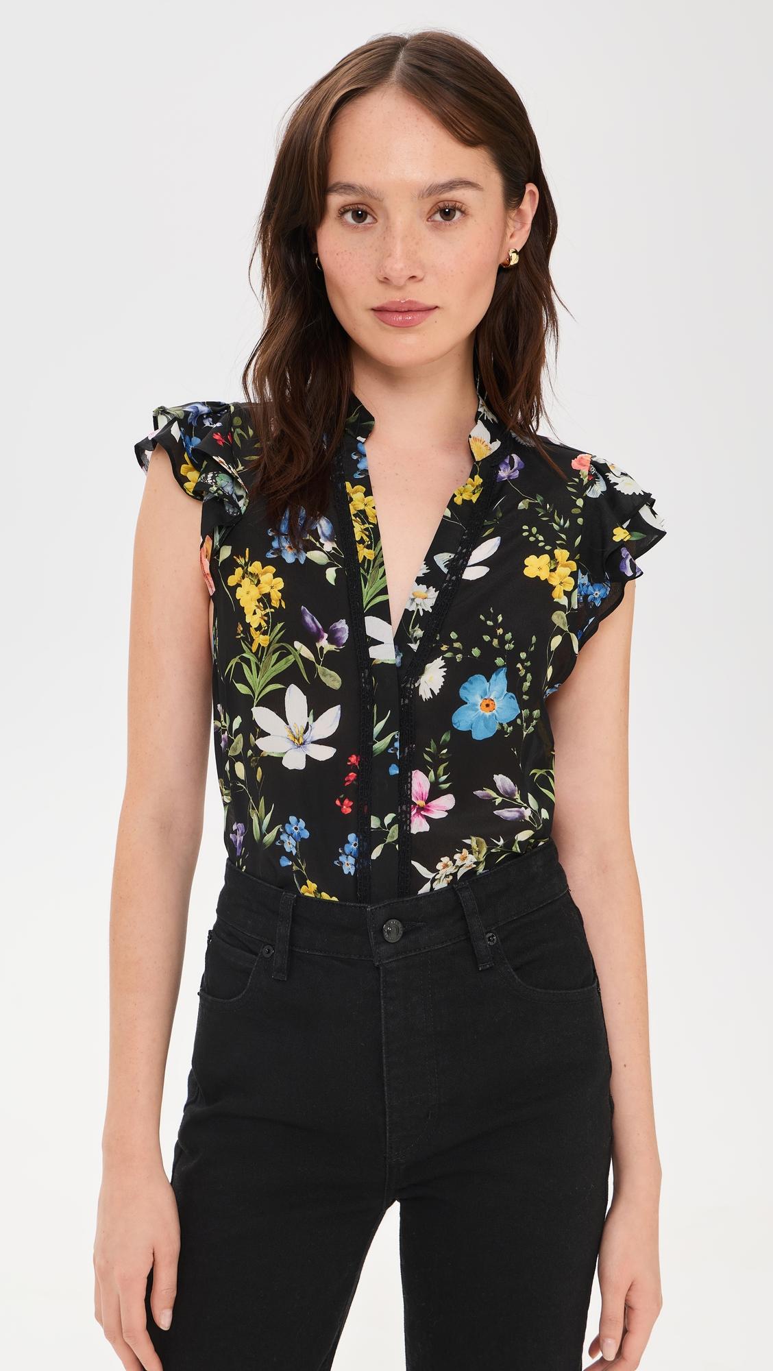 Arlette Flutter Blouse by ALICE+OLIVIA