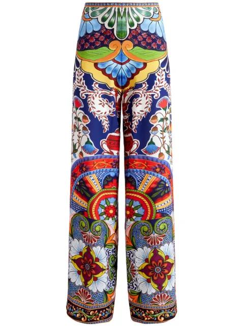 Athena Pants in multicolor polyester by ALICE+OLIVIA