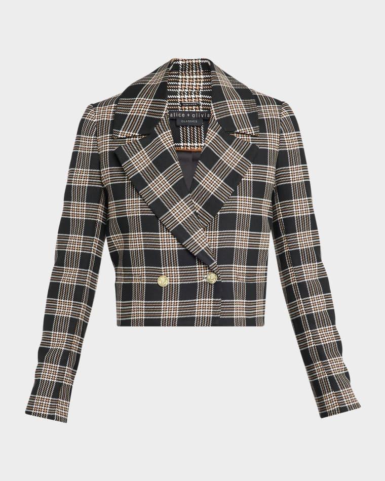 Avery Plaid Double-Breasted Blazer by ALICE+OLIVIA