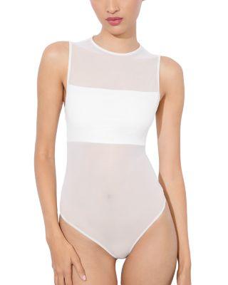 Bandeau Trim Mesh Bodysuit by ALICE+OLIVIA