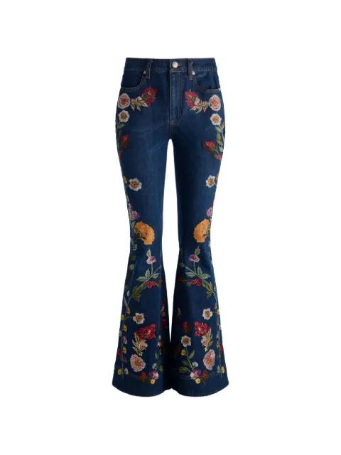 Beautiful floral embroidered jeans by ALICE+OLIVIA