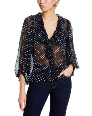Betsie Polka Dot Print Top by ALICE+OLIVIA