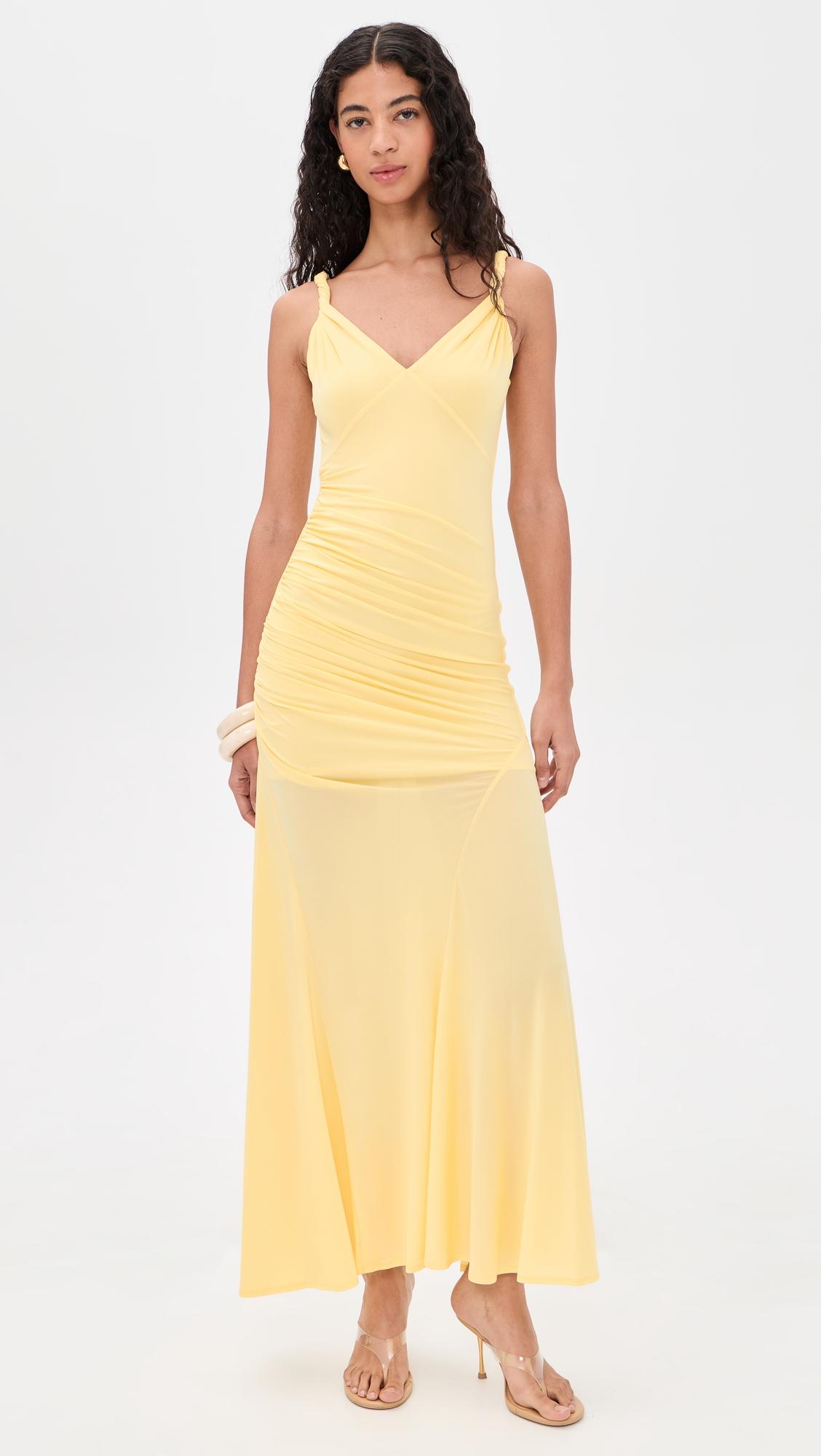 Bianca Twist Strap Asymmetrical Godet Maxi Dress by ALICE+OLIVIA