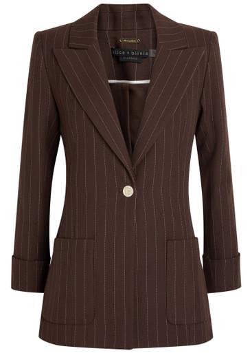 Burns pinstriped twill blazer by ALICE+OLIVIA
