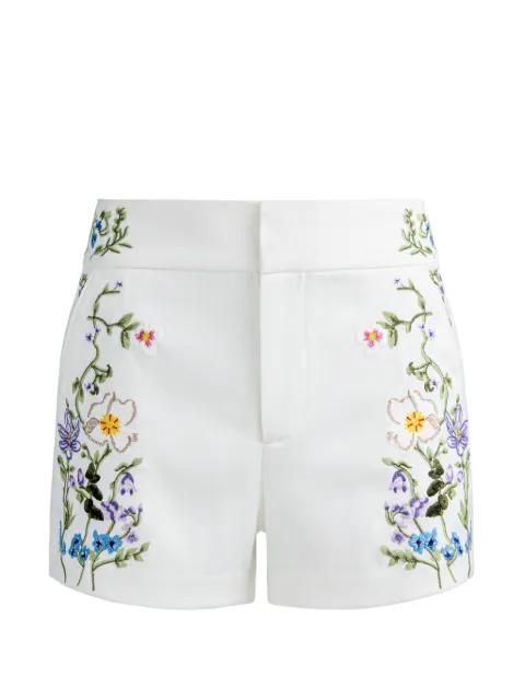 Cady floral-embroidered shorts by ALICE+OLIVIA