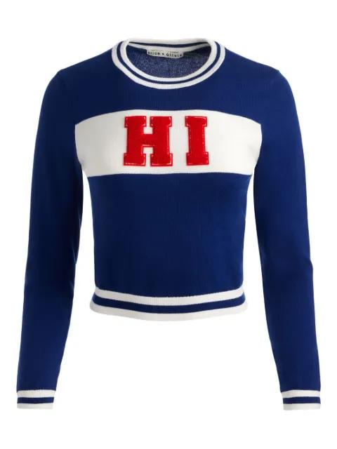 Carolann appliqué-lettering sweater by ALICE+OLIVIA