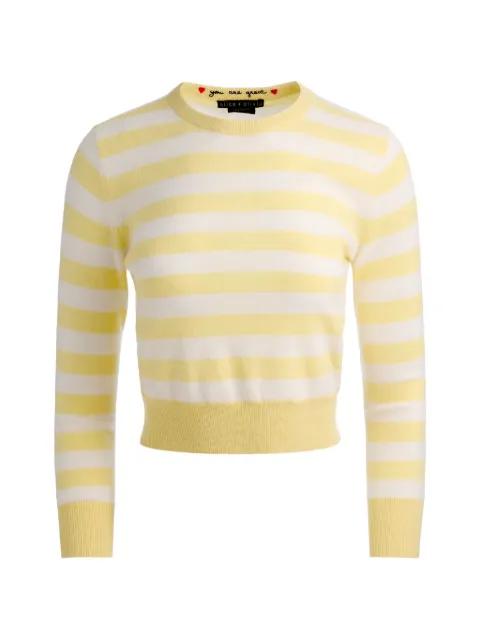 Carolann striped crewneck sweater by ALICE+OLIVIA