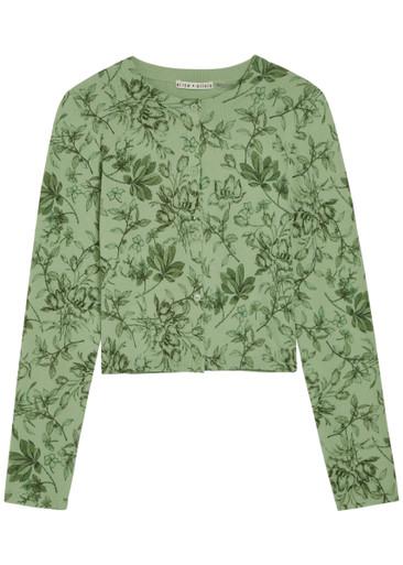 Carson floral cropped cotton-blend cardigan by ALICE+OLIVIA