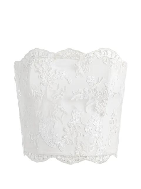 Ceresi floral-lace bandeau top by ALICE+OLIVIA