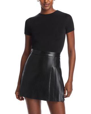 Chara Faux Leather Short Sleeve Dress by ALICE+OLIVIA