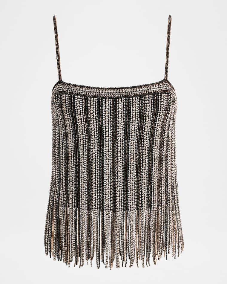 Chi Embellished Fringe Top by ALICE+OLIVIA