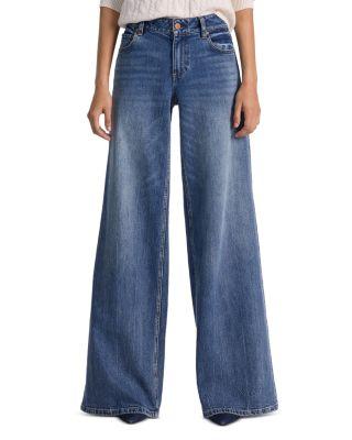 Chic High Rise Wide Leg Jeans in Brooklyn Blue by ALICE+OLIVIA