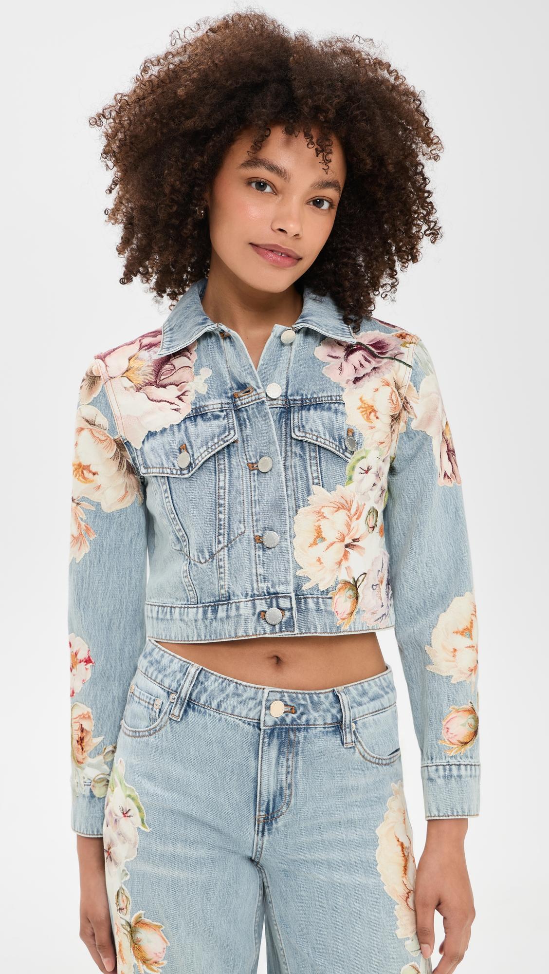 Chloe Applique Denim Jacket by ALICE+OLIVIA