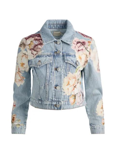 Chloe floral-print denim jacket by ALICE+OLIVIA
