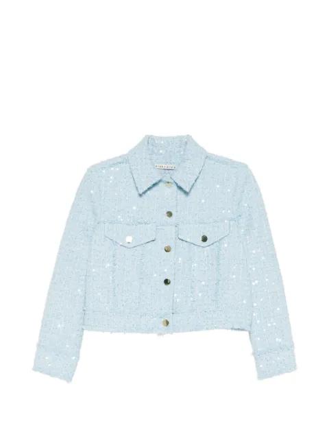 Chloe sequin-detail cropped tweed jacket by ALICE+OLIVIA
