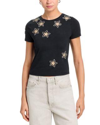 Cindy Embellished Cropped Tee by ALICE+OLIVIA