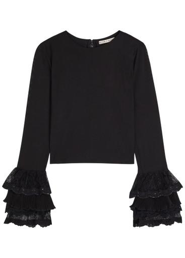Delaina ruffled mesh top by ALICE+OLIVIA