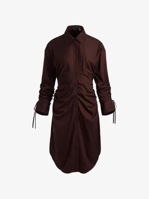 Denise ruched tie-sleeve midi shirt dress by ALICE+OLIVIA
