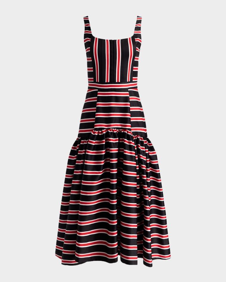 Diana Striped Structured Midi Dress by ALICE+OLIVIA
