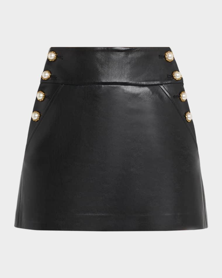 Donald Vegan Leather Mini Skirt by ALICE+OLIVIA