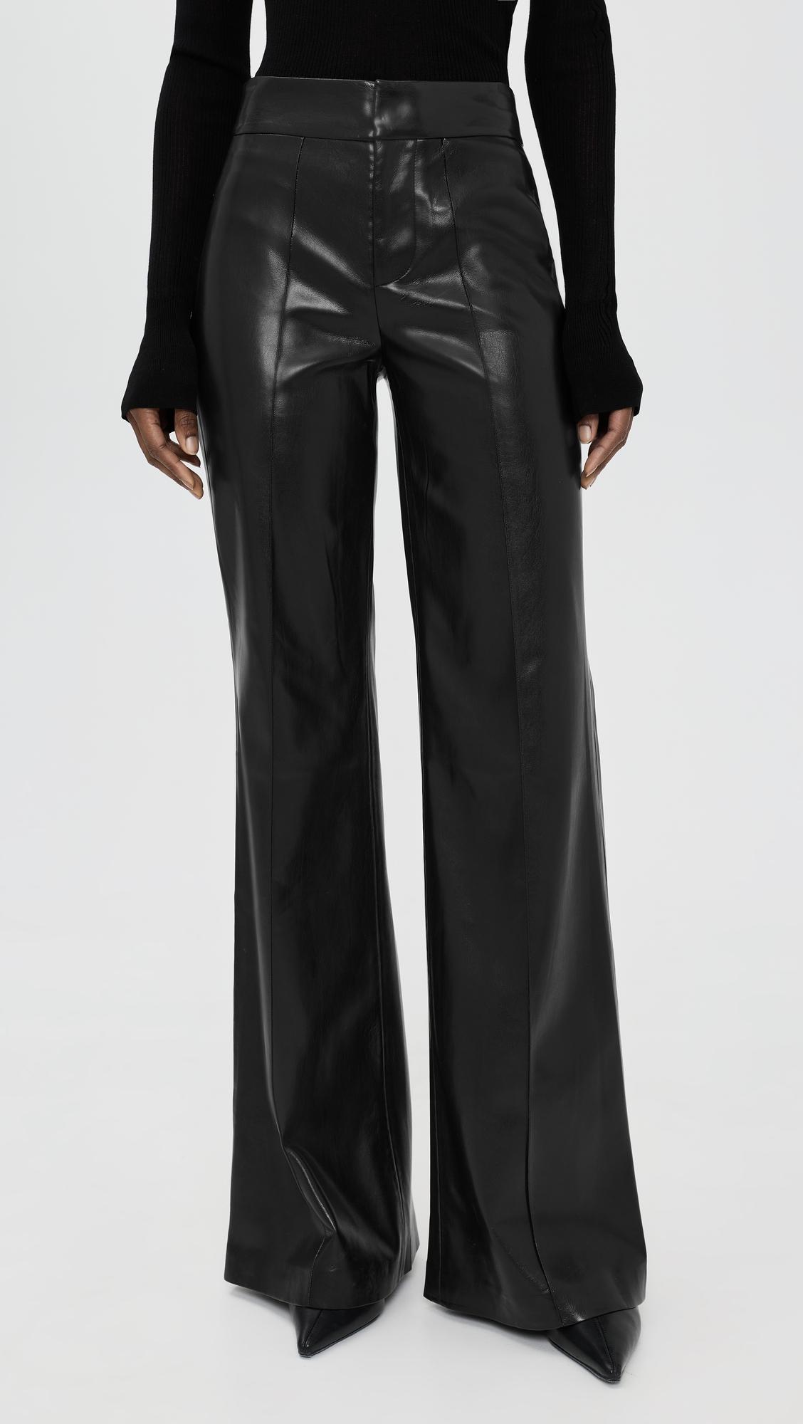 Dylan Faux Leather High Waisted Wide Leg Pants by ALICE+OLIVIA