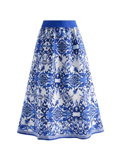 Earla high-waisted flared midi skirt by ALICE+OLIVIA