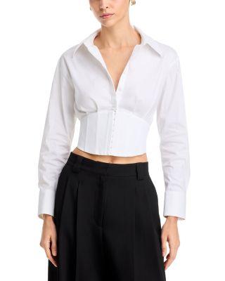 Edie Corset Button Down Top by ALICE+OLIVIA