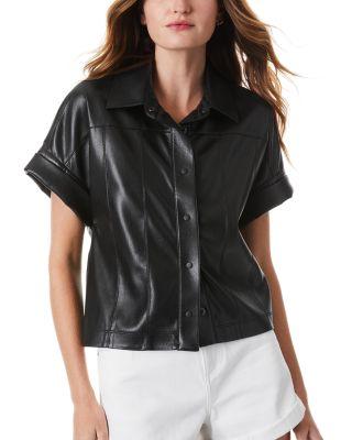 Edyth Faux Leather Shirt by ALICE+OLIVIA