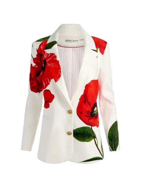 Elna floral-print notched-lapels blazer by ALICE+OLIVIA
