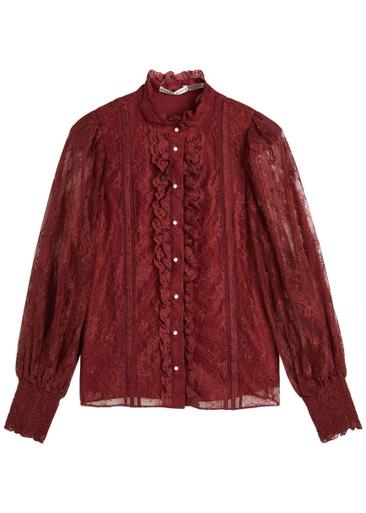 Eugenia ruffled lace blouse by ALICE+OLIVIA