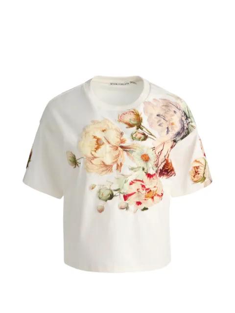 Evan floral-appliqué T-shirt by ALICE+OLIVIA