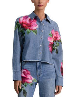 Finely Cropped Oversized Shirt by ALICE+OLIVIA