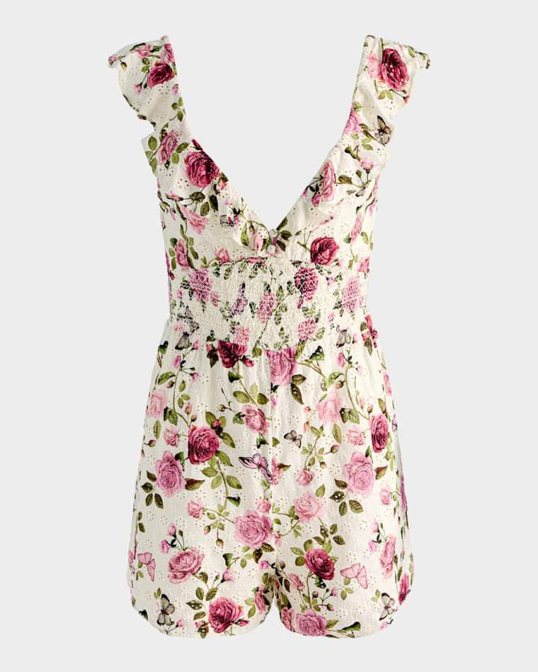 Gemma Embroidered Floral Romper by ALICE+OLIVIA