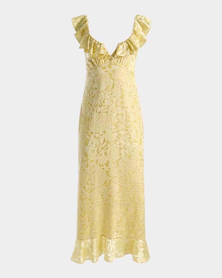 Gemma Ruffled Floral Maxi Dress by ALICE+OLIVIA